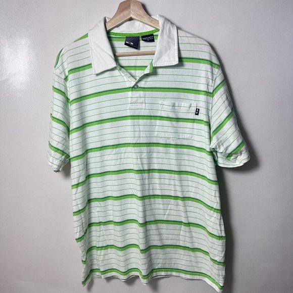 Oakley Other - Oakley Shirt  Mens  Extra Large Striped Polo Green Short Sleeve Golf Stretch